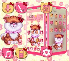 Pink Cute Kitty Theme syot layar 2