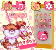 Tema Pink Cute Kitty screenshot 3