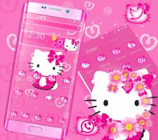 Cute Kitty Pink Cat Theme capture d'écran 1