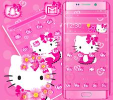 Cute Kitty Pink Cat Theme capture d'écran 2
