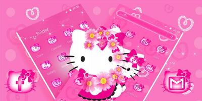Cute Kitty Pink Cat Theme capture d'écran 3