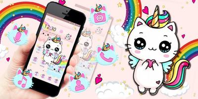 Cute Cat Unicorn Theme screenshot 3