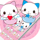 Cute Cartoon Cat Love Theme-icoon
