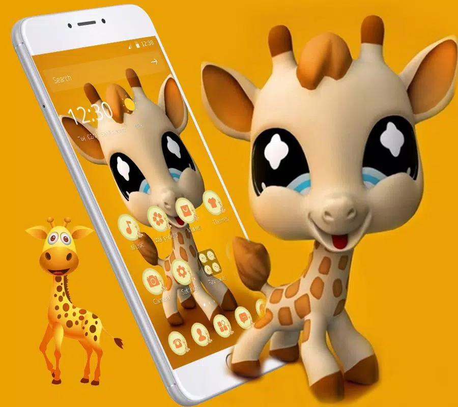 Cute Cartoon Giraffe Theme APK for Android Download