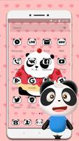 Cute Cartoon Panda Theme اسکرین شاٹ 1
