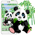 Cute Cartoon Panda Green Grass Theme icône