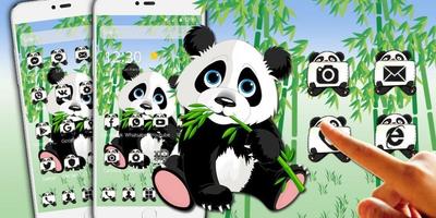 Cute Cartoon Panda Green Grass Theme capture d'écran 3