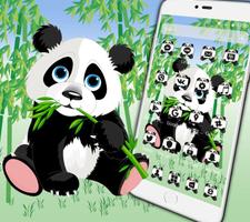 Cute Cartoon Panda Green Grass Theme capture d'écran 2