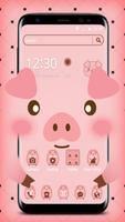 Cute Cartoon Pig Theme Affiche