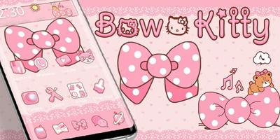 Cute Bow Kitty Theme imagem de tela 3