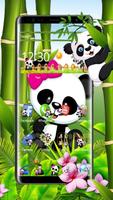 Cute Eating Bamboo Baby Panda Theme Affiche