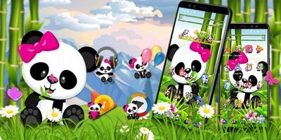 Cute Eating Bamboo Baby Panda Theme capture d'écran 3