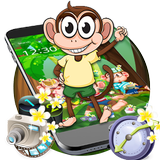 Cute Banna Monkey Theme icône
