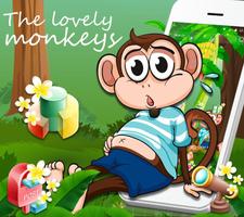 Cute Banna Monkey Theme Affiche