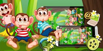 Cute Banna Monkey Theme скриншот 3