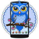 Cute Blue Owl Theme أيقونة