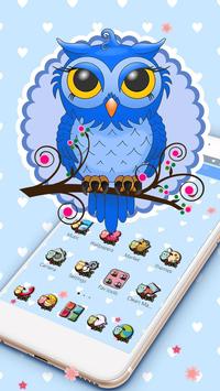 Cute Blue Owl Theme poster
