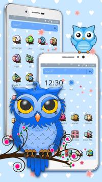 Cute Blue Owl Theme screenshot 1