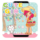 Cute Strawberry Girl Theme আইকন