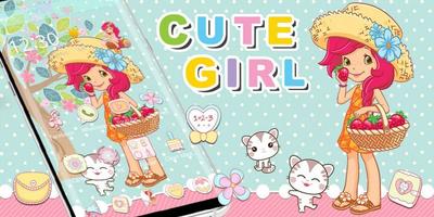 Cute Strawberry Girl Theme স্ক্রিনশট 3