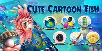 Cute Cartoon Fish Theme capture d'écran 3