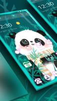 Cute Green Panda Theme पोस्टर