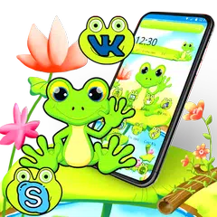 Happy Cute Frog Theme APK Herunterladen