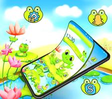 Poster Tema di Happy Cute Frog