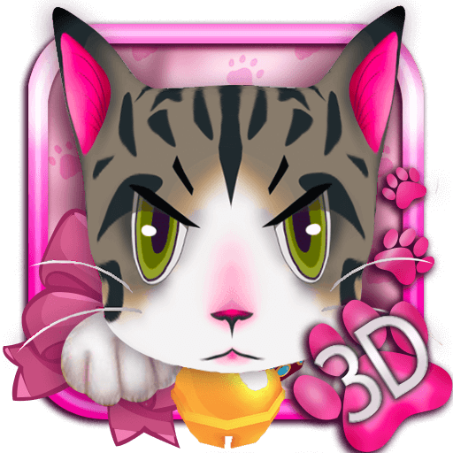Cute Angry Kitty 3D Theme