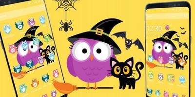 Cute Halloween Owl Theme captura de pantalla 3