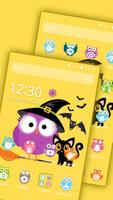 Cute Halloween Owl Theme स्क्रीनशॉट 2