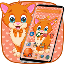 Cute Cartoon Orange Cat Theme APK
