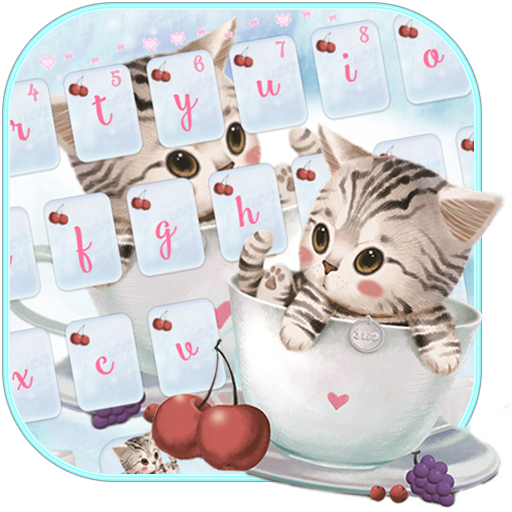 Cute Cup Kitty Keyboard Theme