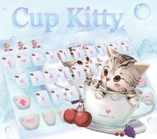 لطيف كأس كيتي موضوع لوحة المفاتيح Cute Cup Kitty الملصق