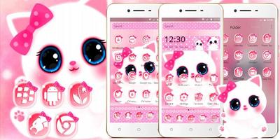 Cute Pink Cat Theme screenshot 3