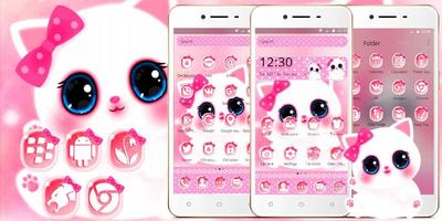 Cute Pink Cat Theme скриншот 3