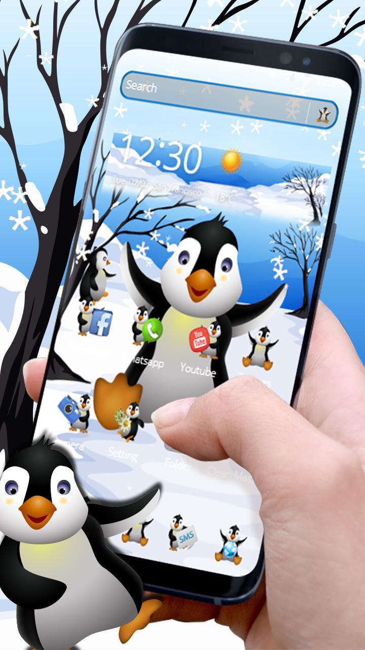 Android 用の かわいいスノーペンギンの赤ちゃんのテーマ Apk をダウンロード