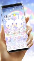 Cute Snowy Rabbit Theme постер