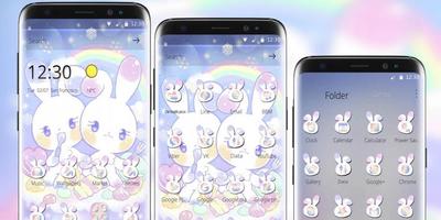 برنامه‌نما Cute Snowy Rabbit Theme عکس از صفحه