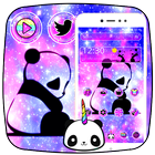 Cute Panda Galaxy Theme আইকন