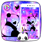 Thème Panda Galaxy mignon icône