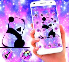 Cute Panda Galaxy Theme পোস্টার