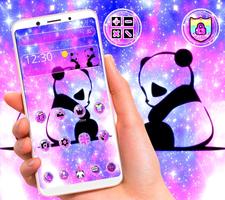 برنامه‌نما Cute Panda Galaxy Theme عکس از صفحه