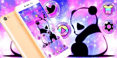 برنامه‌نما Cute Panda Galaxy Theme عکس از صفحه