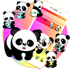 可愛的彩色熊貓主題 圖標