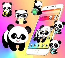 Cute Colorful Panda Theme screenshot 1