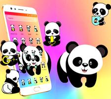Cute Colorful Panda Theme screenshot 2