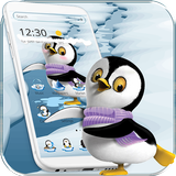 Cute Penguin Theme أيقونة