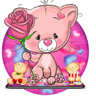 Cute Pink Bear Theme ikona