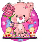 Cute Pink Bear Theme ไอคอน